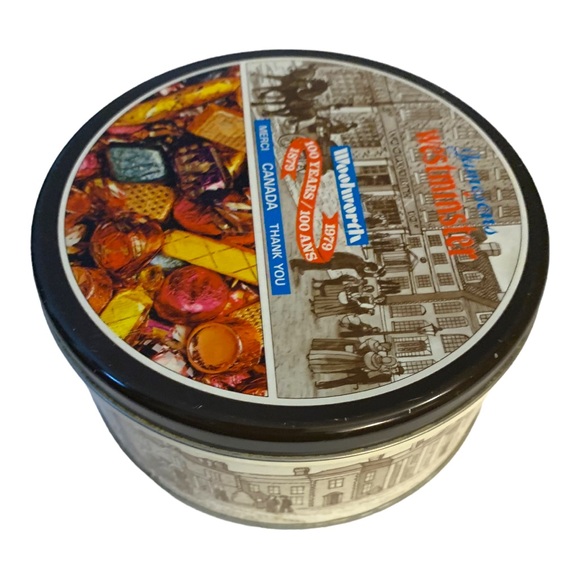 VTG Jamesons Westminster Woolworth 100 Years Canada Collectible Metal Tin - Picture 2 of 7